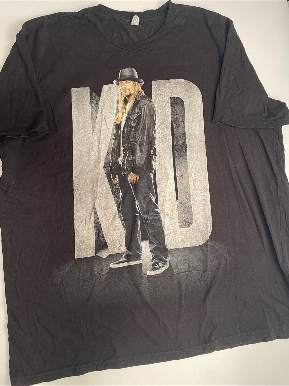 Black Graphic Short Sleeve Tee with Front Crew Print